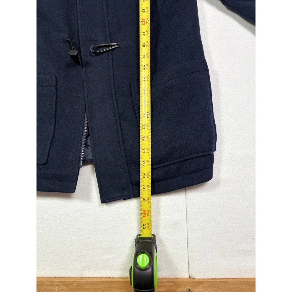 Rothschild Kids Navy Blue Toggle Duffle Coat Hooded Quilted Plaid Lining Large